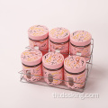 1000ml 6 ชิ้นชุดแก้วจัดเก็บขวดครัวถังสีชมพู Rhyolite Hotel Wedding Outdoor Glass Spice Jar ชุดโถ